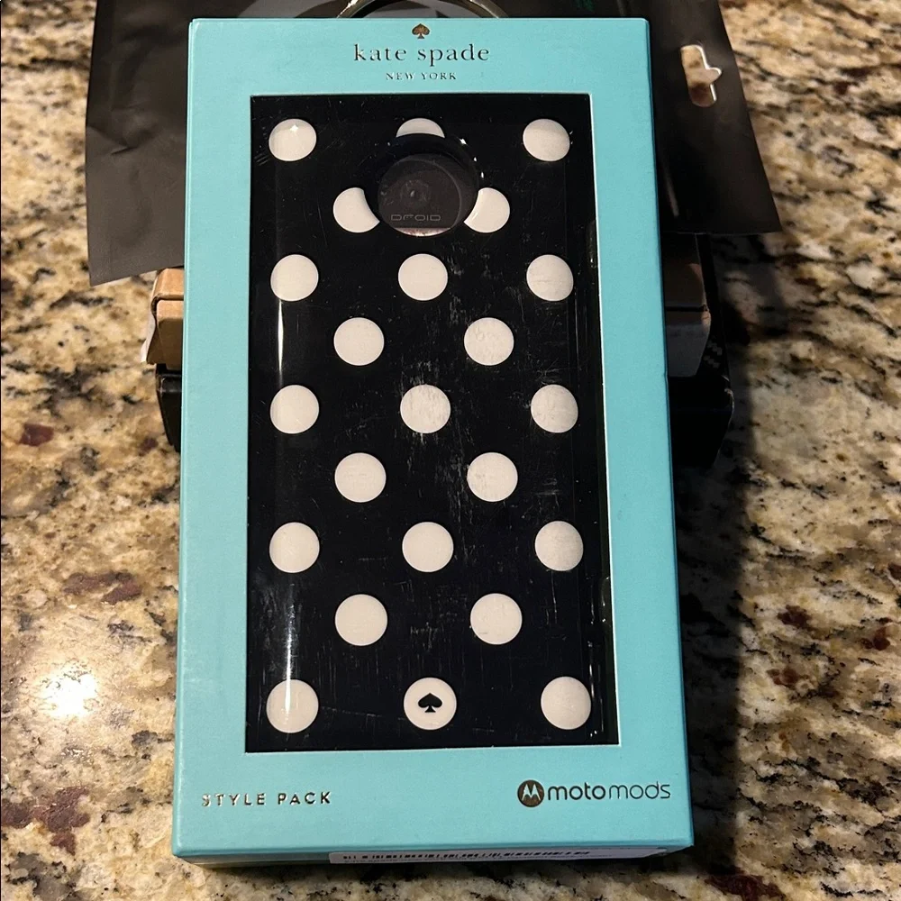Kate Spade Black and White Polka Dot Phone Case for Moto Z Phone